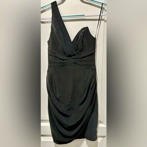 Zimmermann One Shoulder Draped Mini Cocktail Dress w Fanned Ruched Waistline ZB5